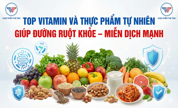 Top vitamin và thực phẩm tự nhiên giúp đường ruột khỏe – miễn dịch mạnh